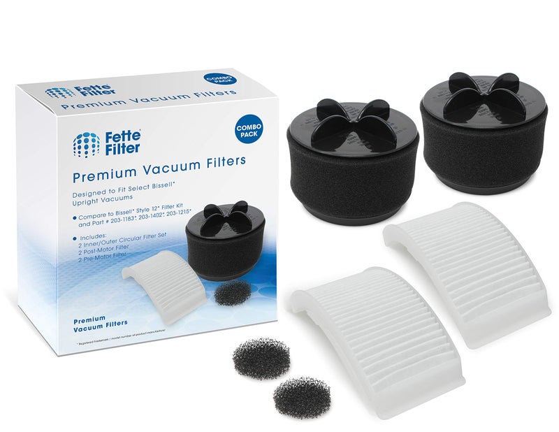 Fette Filter - Filter Set Compatible with for Bissell Style 12 & PowerForce Bag-Less Vacuums. Compare to Part # 203-1402, 203-8037, 203-1183, 2031464 & 2031215. Contains 2 of Each Part Number. - Image 1